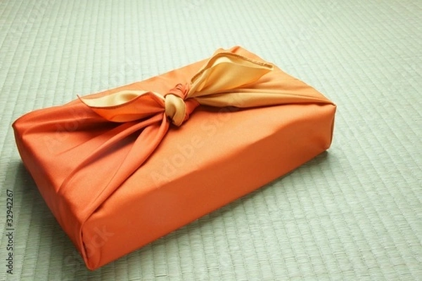 Fototapeta 風呂敷　贈り物　畳