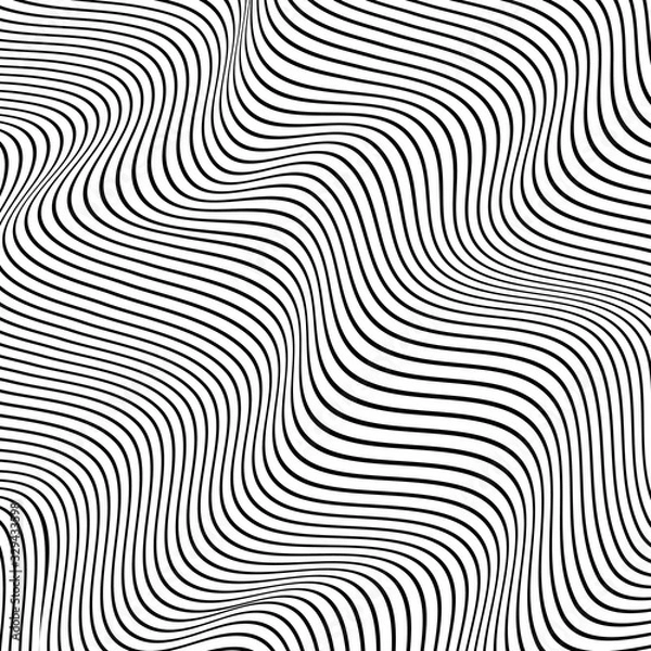 Fototapeta Abstract waving line geometric pattern background for cover, greeting card, flyer. fabric ornament for print. textured minimalism style design wallpaper. Creative vector illustration template