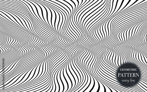 Fototapeta Abstract waving line geometric pattern background for cover, greeting card, flyer. fabric ornament for print. textured minimalism style design wallpaper. Creative vector illustration template
