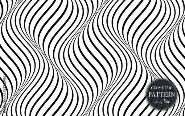 Fototapeta Abstract waving line geometric pattern background for cover, greeting card, flyer. fabric ornament for print. textured minimalism style design wallpaper. Creative vector illustration template