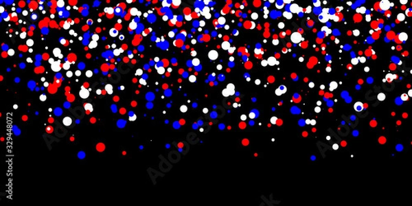 Fototapeta Falling color dots on dark background. Fun pattern