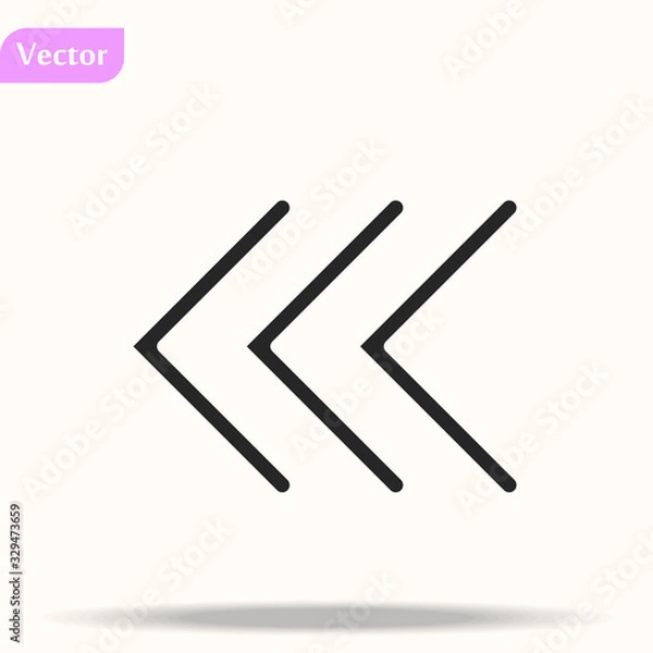 Fototapeta Arrows icons. Download, left direction linear signs. Next, back arrows flat line icons. Flat web symbols. Vector eps10