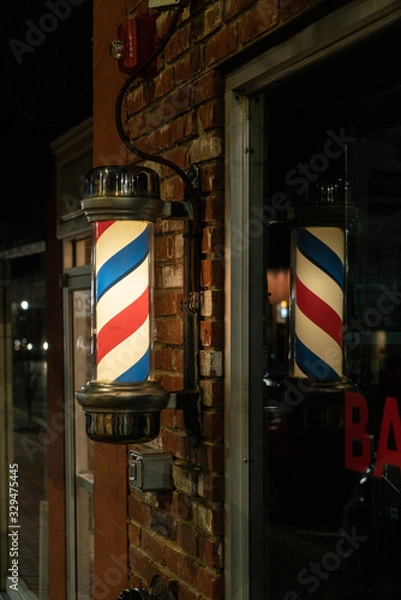 Obraz barber shop at night