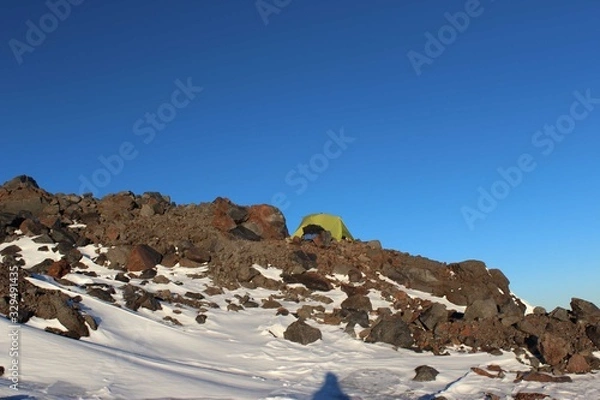 Obraz Tent on Elbrus rocks