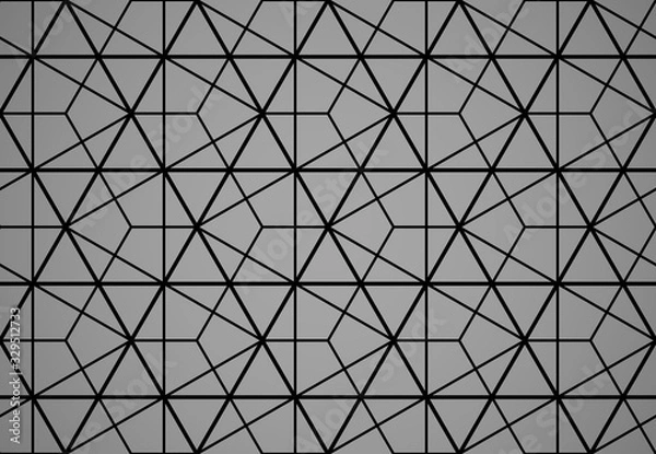 Fototapeta The geometric pattern with lines. Seamless vector background. Black and grey texture. Graphic modern pattern. Simple lattice graphic design