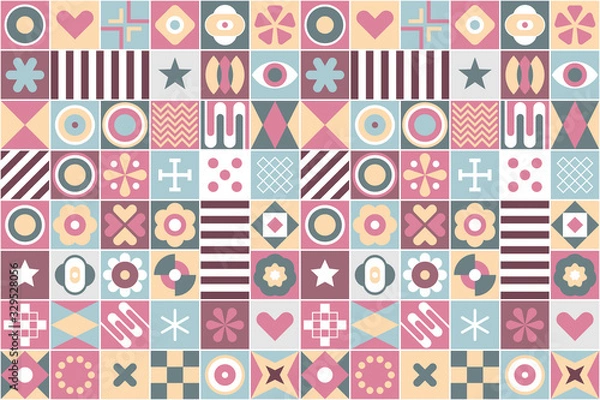 Fototapeta Abstract Geometric Patterns Seamless Background