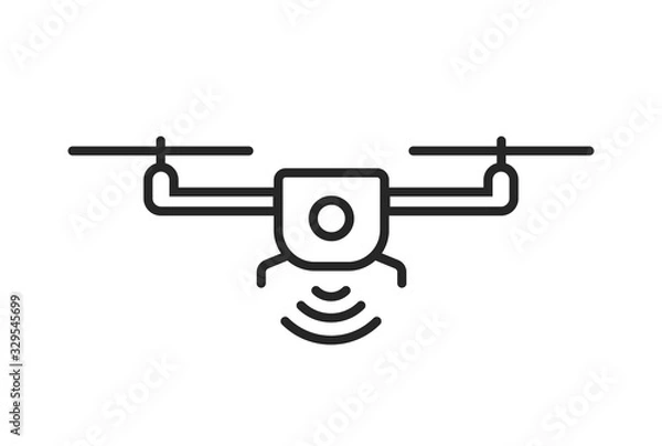 Obraz Drone with WiFi sing icon 