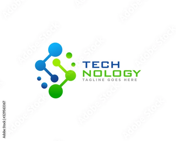 Fototapeta Technology Logo Icon Design Vector