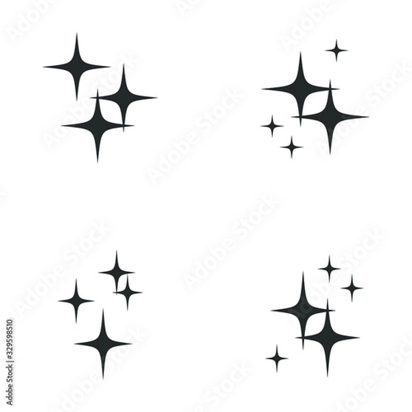 Fototapeta Sparkles icon vector sign isolated for graphic and web design. Shine symbol template color editable on white background.