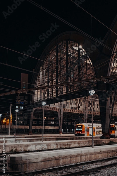 Obraz platform night train station
