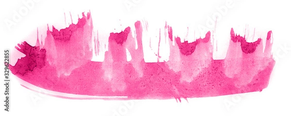 Fototapeta Abstract watercolor background hand-drawn on paper. Volumetric smoke elements. Pink color. For design, web, card, text, decoration, surfaces.