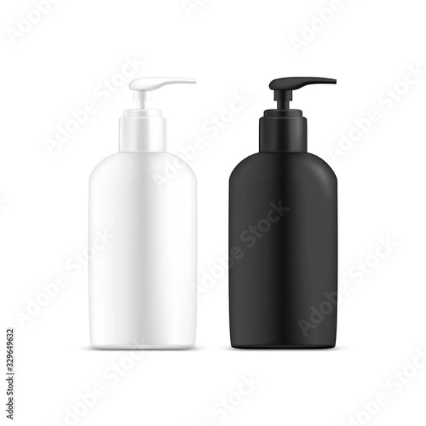 Obraz Set of isolated dispenser bottles with liquid soap