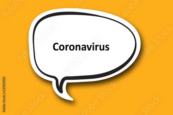 Obraz CORONAVIRUS word written talk bubble
