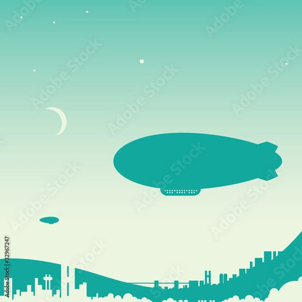 Obraz Airship over city