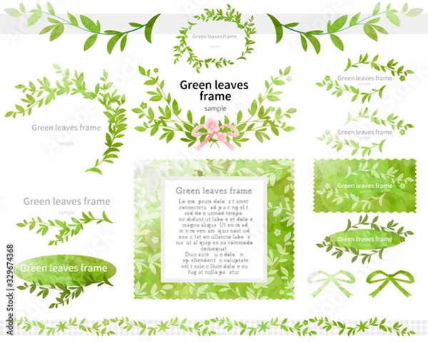 Obraz 葉っぱのフレームセット