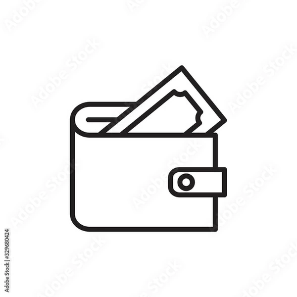 Fototapeta Wallet vector icon template black color editable. Wallet vector icon symbol Flat vector illustration for graphic and web design.