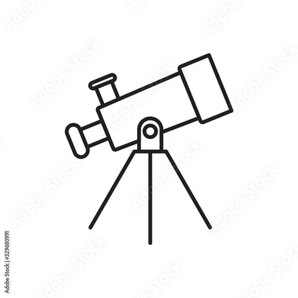 Fototapeta Telescope icon template black color editable. Telescope icon symbol Flat vector illustration for graphic and web design.