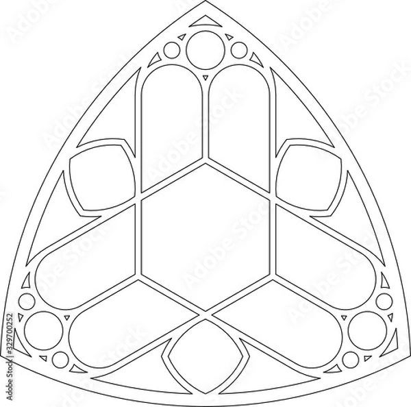 Obraz Rose Window, triangular 2, base, square 1, framework
