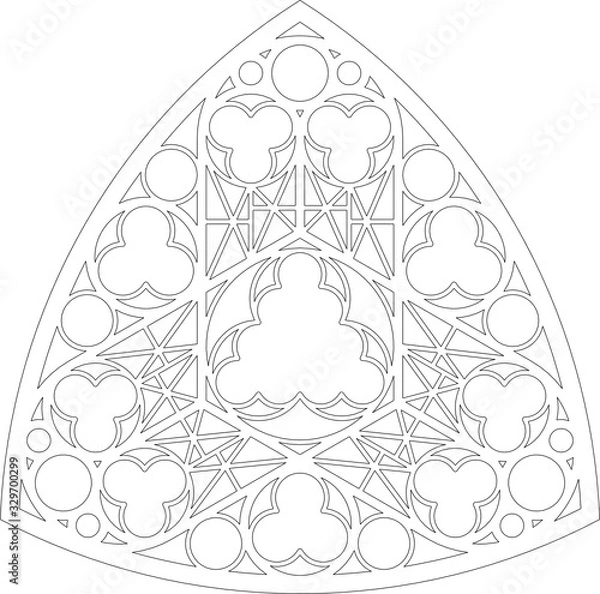 Obraz Rose Window, triangular 2, round 1, framework