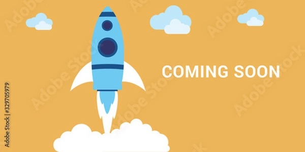 Fototapeta Coming Soon Website Template. Coming Soon Landing Page Design. Coming soon page for a new website.