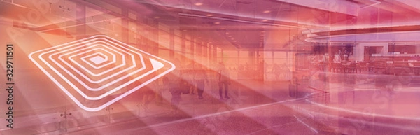 Fototapeta rfid chip banner abstract for radio frequency identification technology