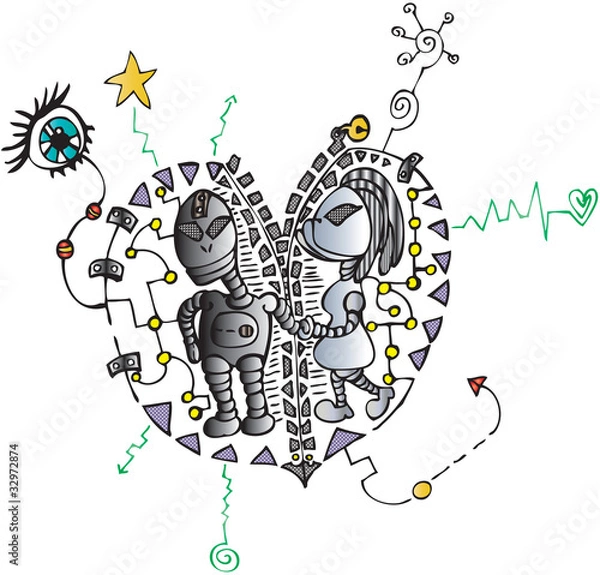 Obraz robot love