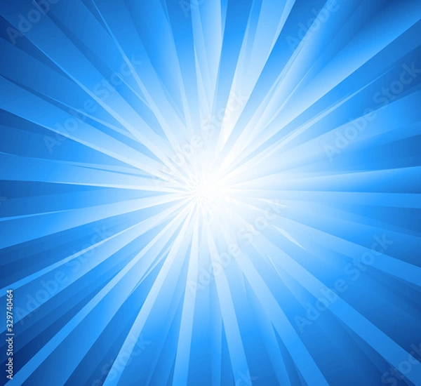 Obraz Sparkling blue rays in a straight line from the center - beautifully distributed, backgrounds, abstract 