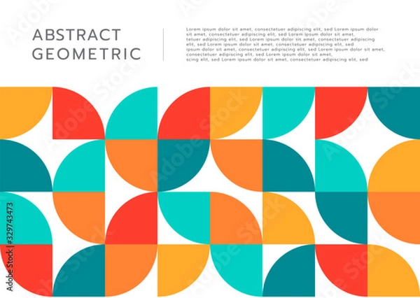 Fototapeta Abstract geometric circle cut shape flat design with space for your text