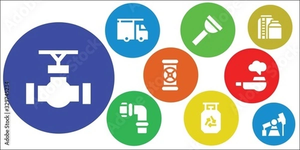 Fototapeta pipeline icon set