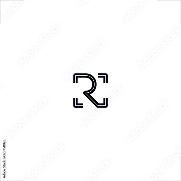 Fototapeta R letter logo initial capture frame design