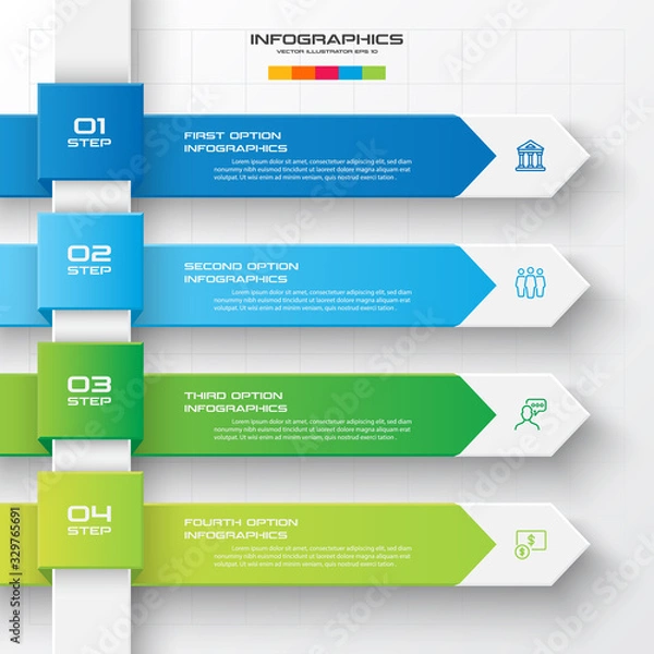 Obraz 4 steps arrow infographic element,Business concept,Vector illustration.