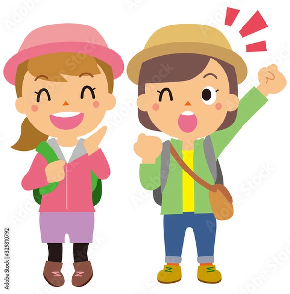 Fototapeta アウトドア姿の女性