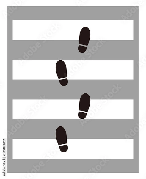 Fototapeta 横断歩道と足跡