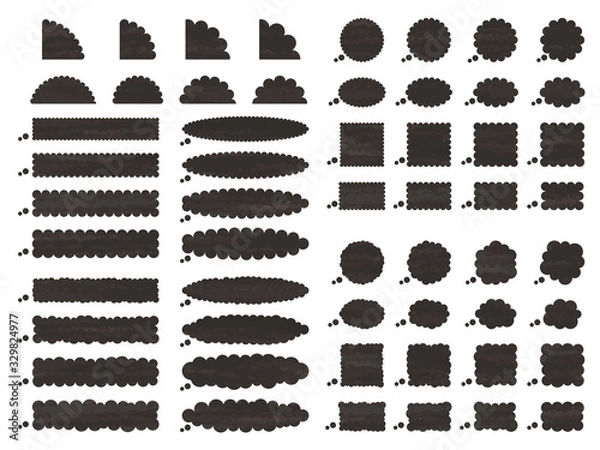 Obraz フレームセット＿水彩風雲形吹出＿文字なし