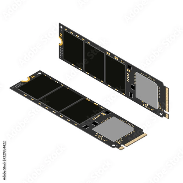 Fototapeta SSD M.2 vector illustration