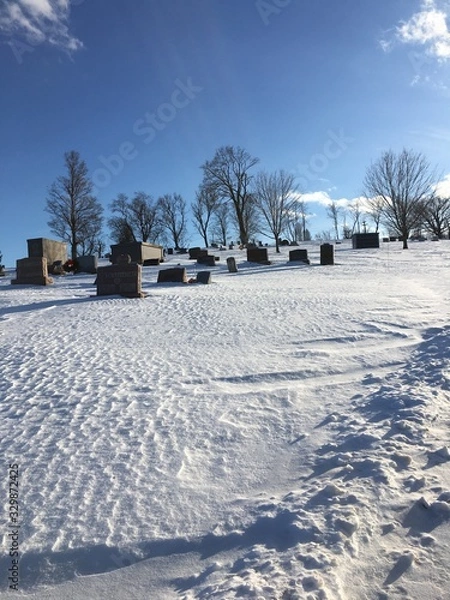 Fototapeta Winter cemetery 