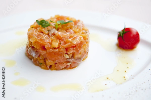 Obraz Tartare de saumon au melon
