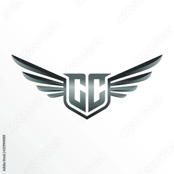 Obraz Initial Letter CC with Wings