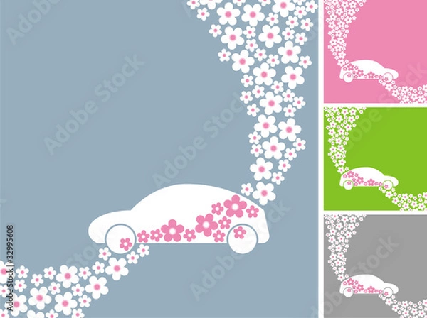 Fototapeta car flowers