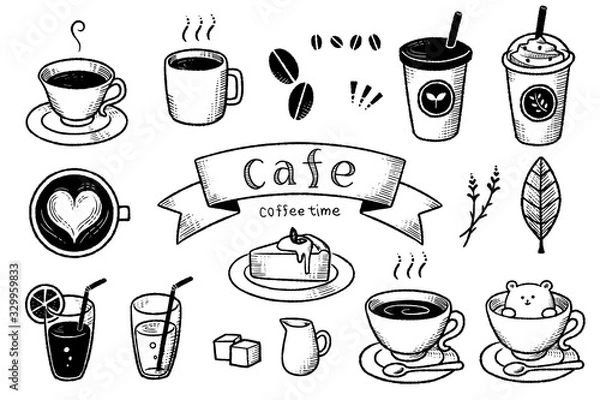 Obraz カフェ風イラスト①