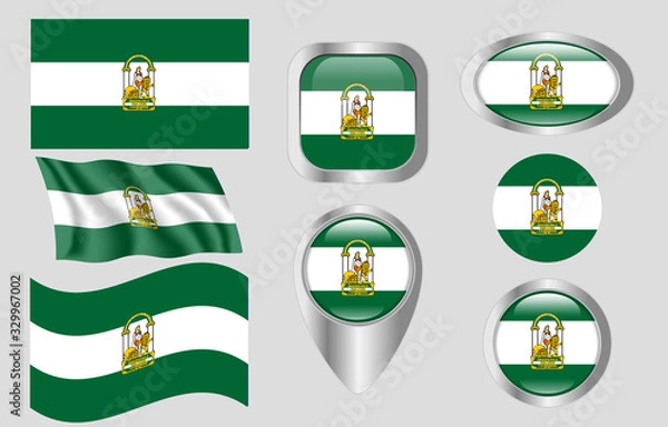 Fototapeta Flag of Andalucia, Spain