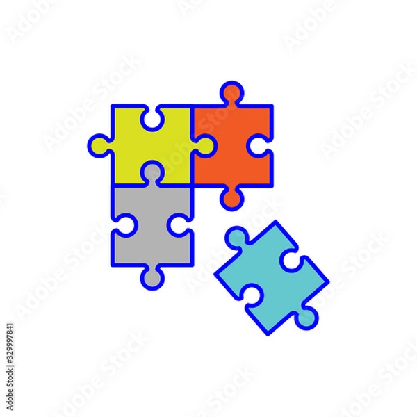 Fototapeta puzzle icon vector design template