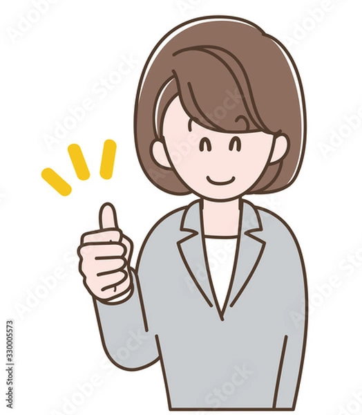 Obraz グッドサインをするスーツの女性
