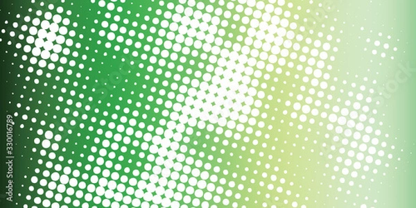 Fototapeta White and green pop art retro comic background with halftone dots design