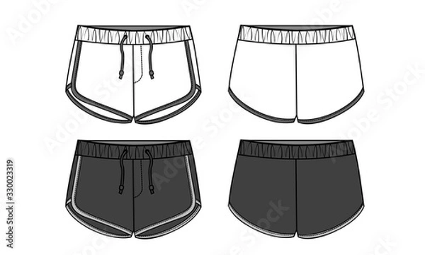 Obraz SHORT PANTS FLAT SKETCH TEMPLATE