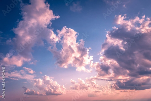 Fototapeta flying in the sky on an airplane