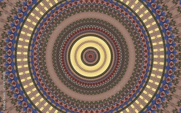Fototapeta Seamless kaleidoscope pattern with a Mandala