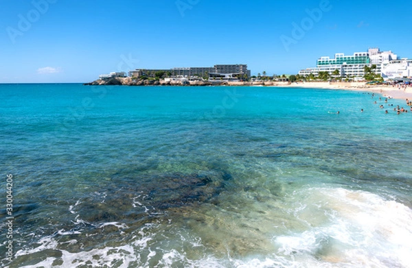 Fototapeta Caribbean islands, architectures on the colorful seascapes
