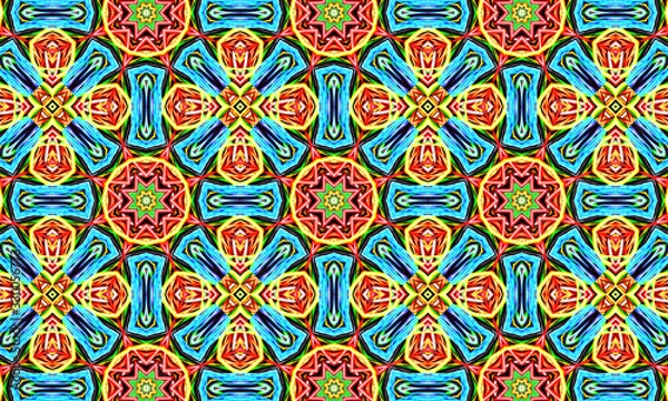 Obraz Geometric kaleidoscope multicolored seamless pattern. Abstract background. Beautiful multicolor kaleidoscope texture. Unique kaleidoscope design. Illustration for design.