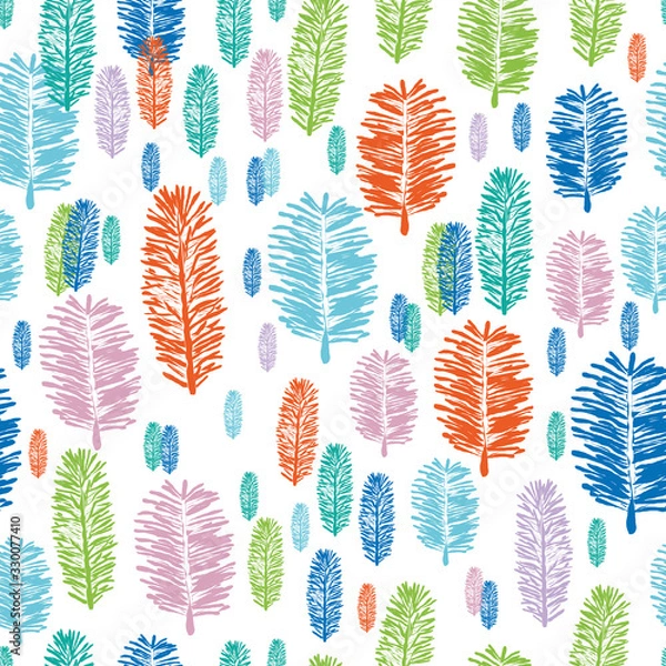Obraz Sunny Forest-Virgin Forest illustration seamless Repeat Pattern Background